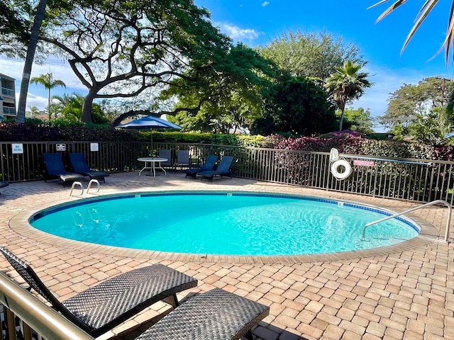 view of pool with a patio