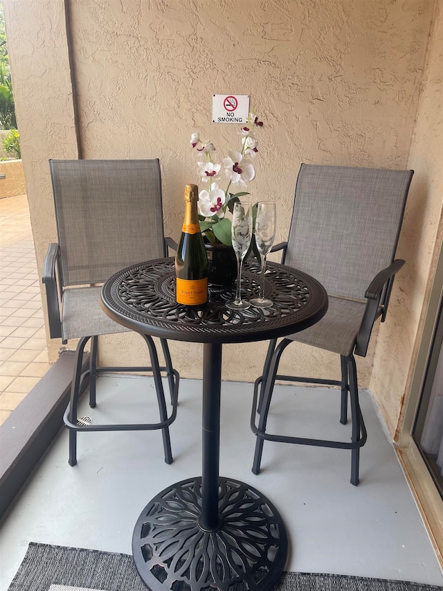 balcony with a patio area