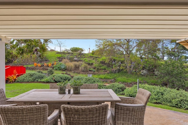 view of patio with outdoor dining space