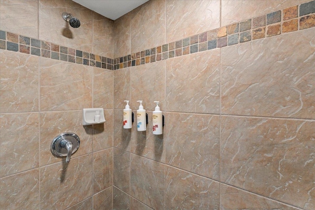 details with tiled shower