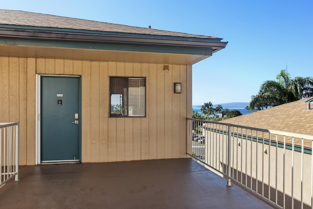 balcony with a mountain view