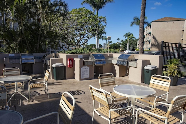 view of patio / terrace with a grill and exterior kitchen