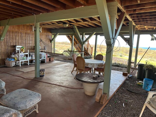 view of side of property with a garage