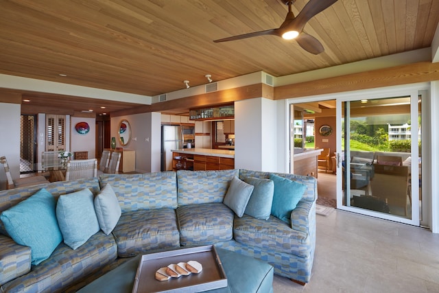 4000 Wailea Alanui Dr Unit 3003, Kihei, HI 96753 - living area with ceiling fan and wood ceiling