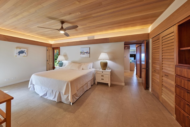 4000 Wailea Alanui Dr Unit 3003, Kihei, HI 96753 - bedroom featuring wooden ceiling and ceiling fan