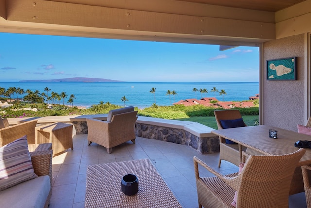 4000 Wailea Alanui Dr Unit 3003, Kihei, HI 96753 - view of patio featuring a water view and outdoor dining space