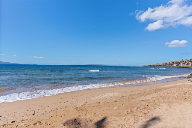 property view of water featuring a view of the beach