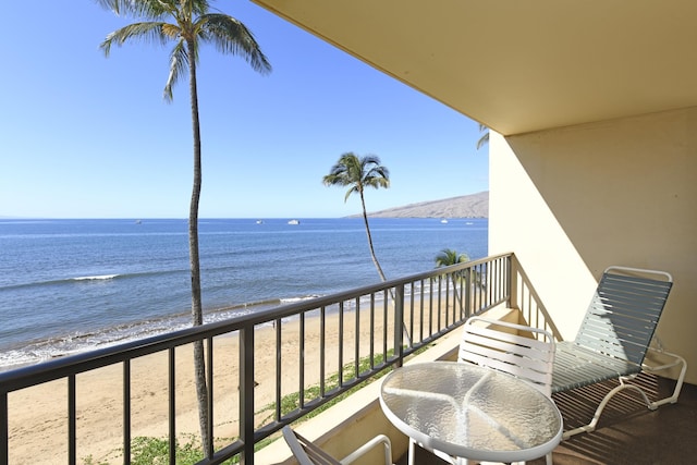 balcony with a water view