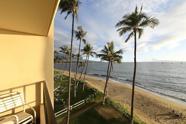 water view with a beach view