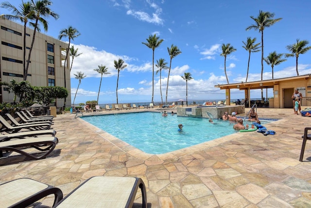 view of pool with a patio