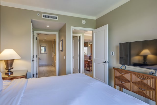 bedroom featuring ornamental molding