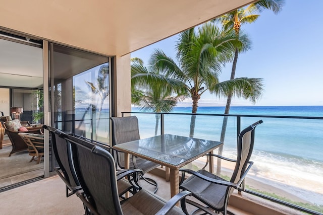 110 Kaanapali Shores Pl Unit 308, Lahaina, HI 96761 - balcony featuring view of water and beach