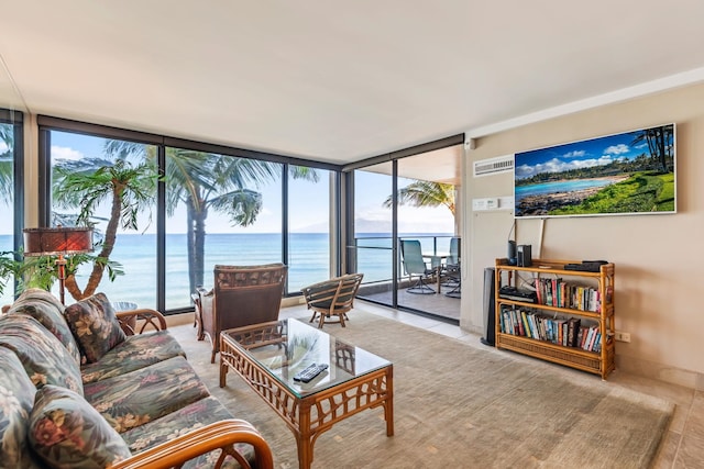 110 Kaanapali Shores Pl Unit 308, Lahaina, HI 96761 - tiled living area featuring floor to ceiling windows