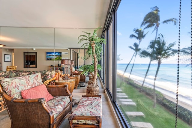 110 Kaanapali Shores Pl Unit 308, Lahaina, HI 96761 - sunroom / solarium featuring view of water and beach