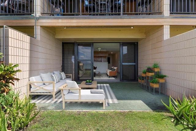 exterior space with a balcony and a patio area