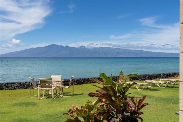 property view of water featuring a mountain view