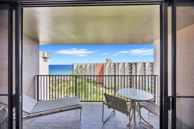 balcony with a water view