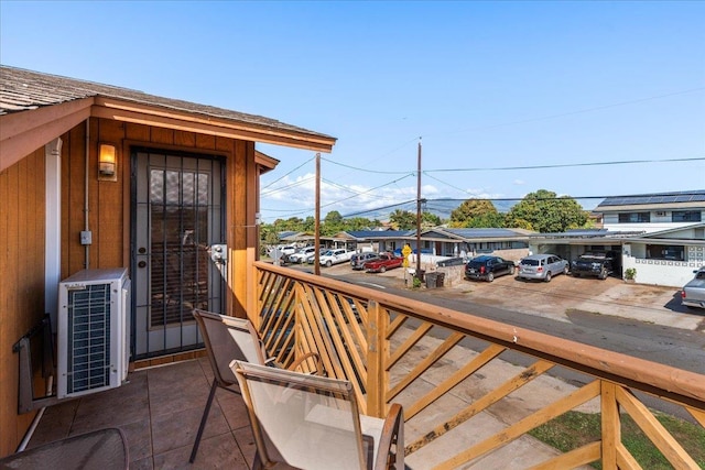 balcony featuring central AC unit