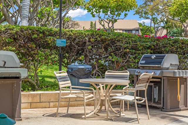 view of patio featuring area for grilling