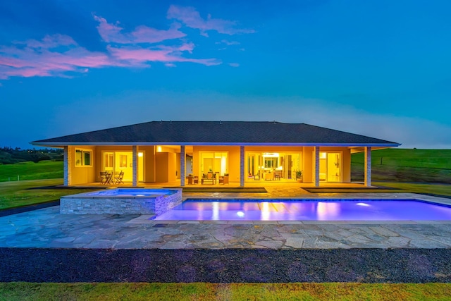 500 Kai Huki Cir Unit B, Haiku, HI 96708 - back of property with a patio and a pool with connected hot tub