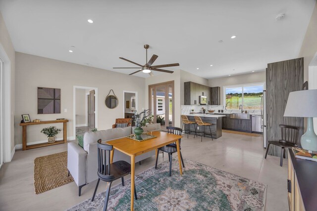 500 Kai Huki Cir Unit B, Haiku, HI 96708 - dining area with a ceiling fan and recessed lighting