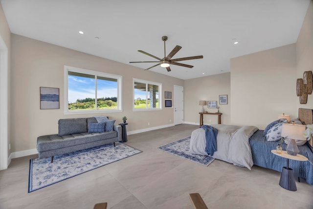 500 Kai Huki Cir Unit B, Haiku, HI 96708 - bedroom with a ceiling fan, baseboards, and recessed lighting
