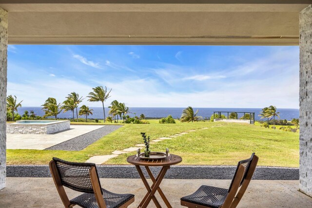 500 Kai Huki Cir Unit B, Haiku, HI 96708 - view of patio / terrace featuring an outdoor hot tub and a water view