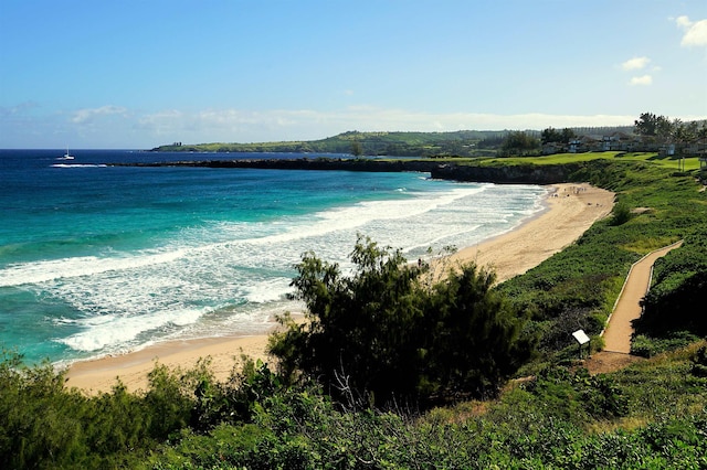 water view featuring a view of the beach