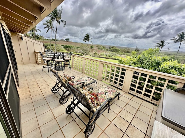 balcony with a patio area