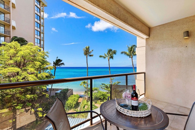 balcony with a water view