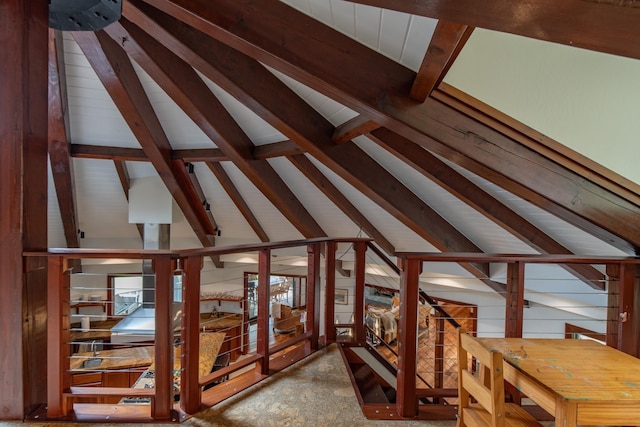 view of unfinished attic