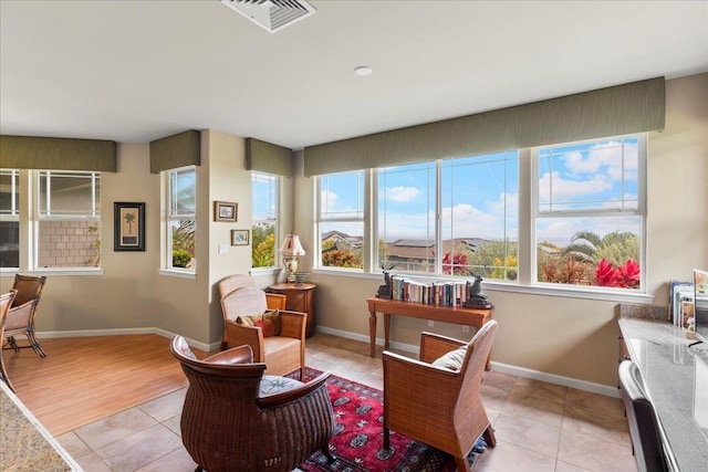 sunroom with visible vents