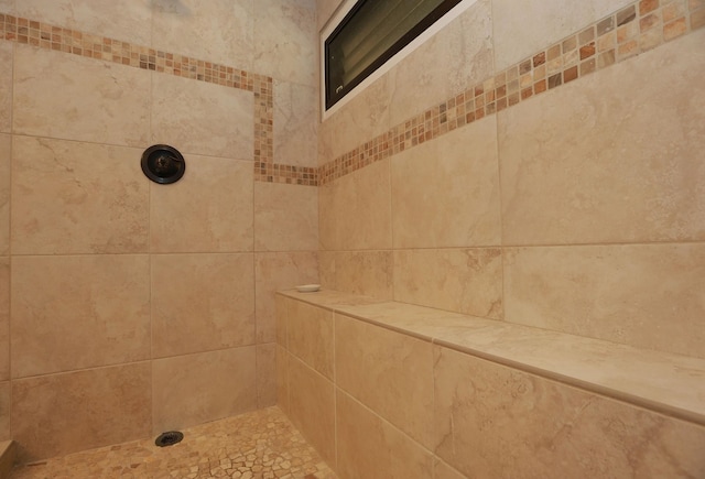 room details with a tile shower