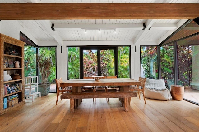 3291 Waileia Pl, Kihei, HI 96753 - sunroom featuring beam ceiling and hardwood / wood-style flooring