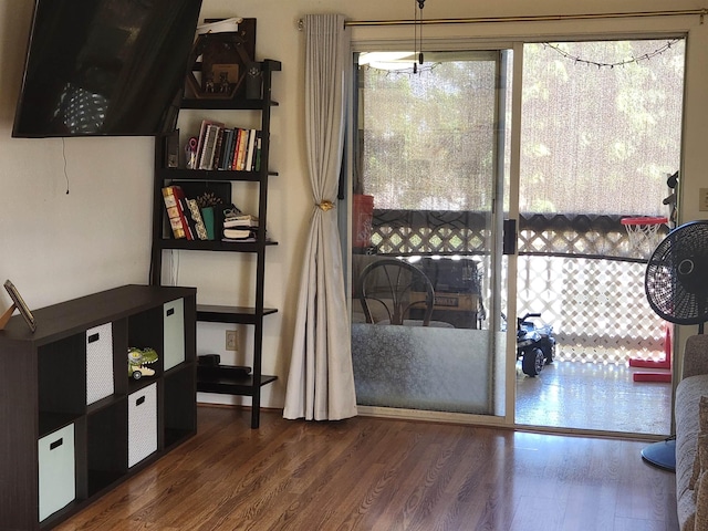 interior space featuring wood finished floors