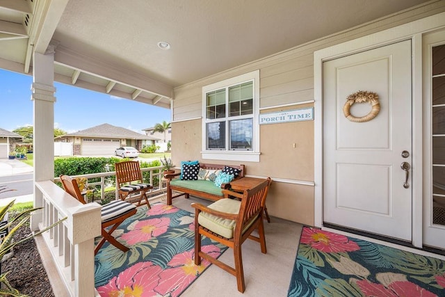 view of patio / terrace featuring covered porch