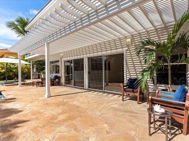 view of patio / terrace with a pergola