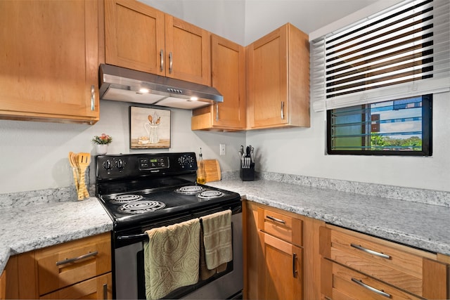 15 Kulanihakoi St Unit 9F, Kihei, HI 96753 - kitchen featuring electric stove and under cabinet range hood