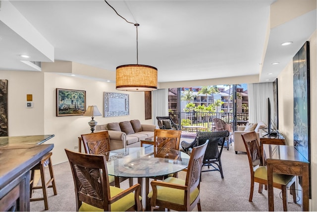 3445 Lower Honoapiilani Rd Unit 311, Lahaina, HI 96761 - dining area featuring carpet flooring and recessed lighting