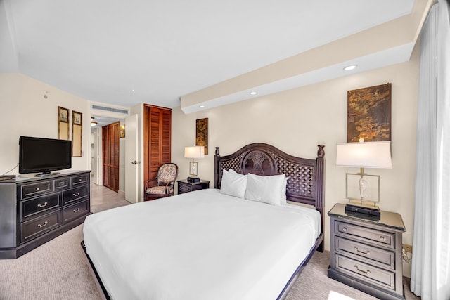 3445 Lower Honoapiilani Rd Unit 311, Lahaina, HI 96761 - bedroom with light carpet, recessed lighting, and a closet