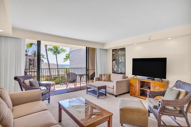 3445 Lower Honoapiilani Rd Unit 311, Lahaina, HI 96761 - carpeted living area featuring recessed lighting