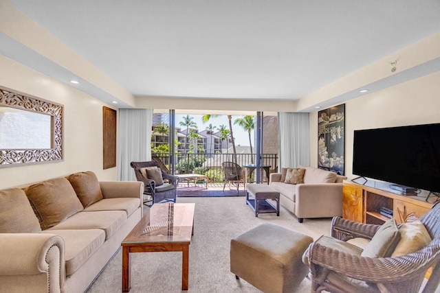 3445 Lower Honoapiilani Rd Unit 311, Lahaina, HI 96761 - living area featuring light carpet and recessed lighting