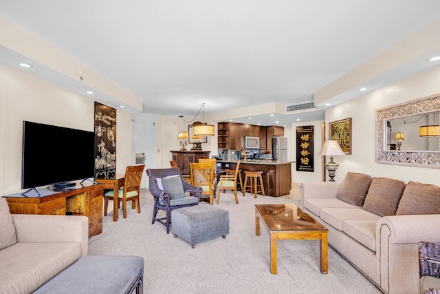 3445 Lower Honoapiilani Rd Unit 311, Lahaina, HI 96761 - living area featuring light colored carpet and recessed lighting