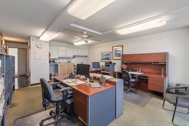 office area featuring ceiling fan