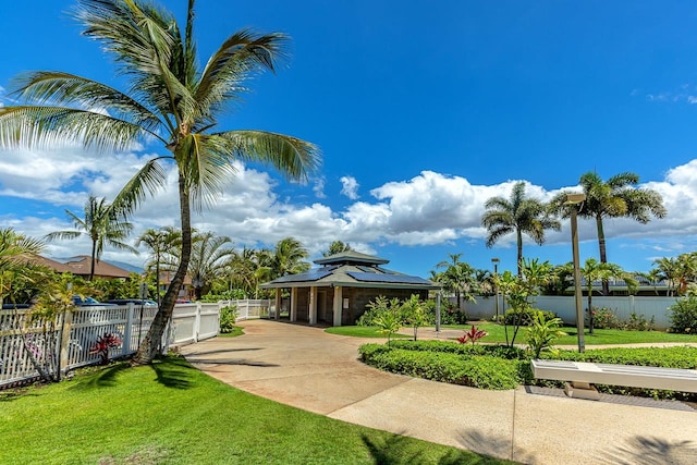 view of property's community with a gazebo