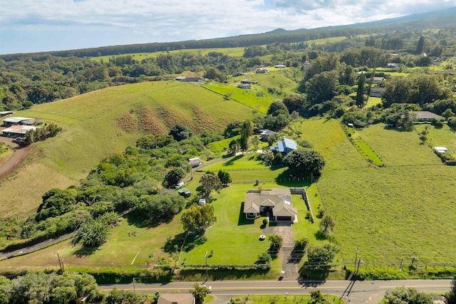 drone / aerial view with a rural view