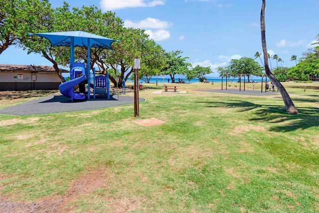 3788 Lower Honoapiilani Rd Unit E212, Lahaina, HI 96761 - communal playground featuring a lawn and a water view