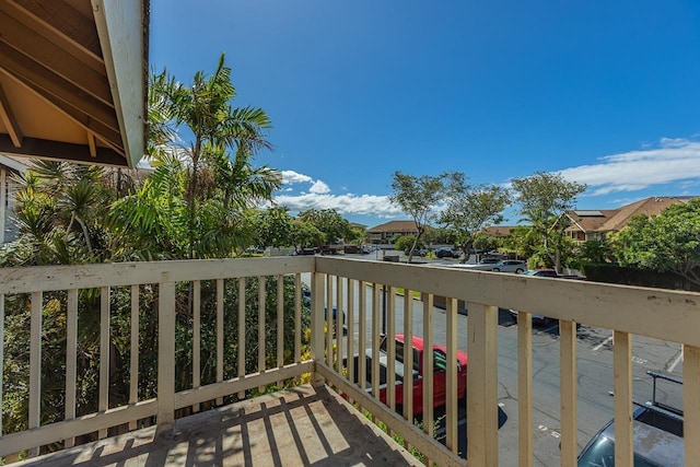 balcony with a residential view