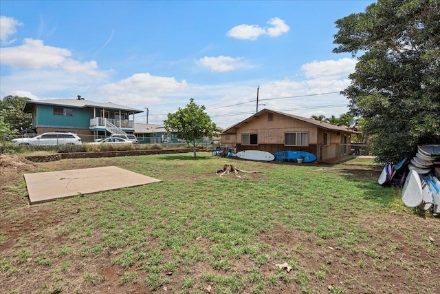 view of yard with a patio area and fence
