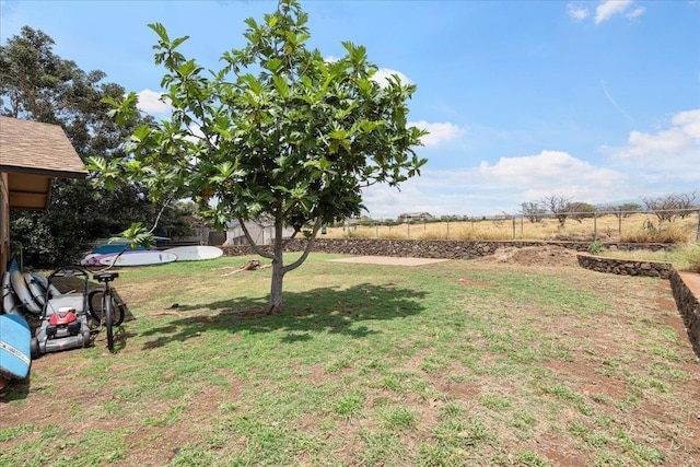 view of yard with fence